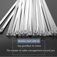 10PCS/bag 304 stainless steel cable tie 4.6 mm wide self-locking cable tie multi-purpose metal exhaust winding and locking tie Cable Management