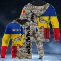 Romania Flag and Emblem Pattern Hoodies For Male Loose Mens Fashion Sweatshirts Boy Casual Clothing Oversized Streetwear