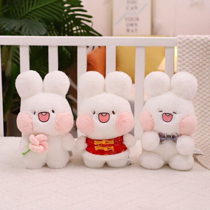 kawaii-ถือดอกกุหลาบกระต่าย-plushie-ผ้ากำมะหยี่ขนปุยไดโนเสาร์สีดำลูกสุนัขหมาแมวทารกน่ากอดตุ๊กตาของเล่นสำหรับวันเกิดสำหรับเด็ก