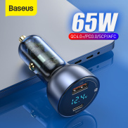 Baseus 65W Fast Car Charger Quick Charge 4.0 3.0 USB Phone Charger for