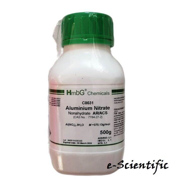 Aluminium Nitrate 9Hydrate AR/ACS, 500g, HmbG Lazada