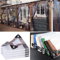 ∋ 0.1mm Outdoor Transparent Tarpaulin Gazebo Pergola Window Windproof Awning Garden Plants Waterproof Canvas Rainproof Cloth