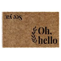 Oh Hello, See Ya Doormat Indoor Outdoor Non-Slip Rug Front Door Welcome Mat for Outside Porch Entrance, Home Entryway