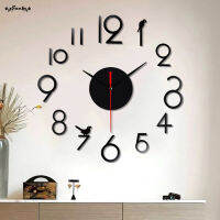 SUC Personalized Wall Clock DIY 3D Numbers Wall Hanging Clock Self-adhesive Clock Decoration