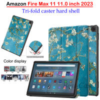 เคสสำหรับ Amazon Fire มีฝาพับได้สูงสุด11นิ้ว11.0นิ้ว2023 PU เคสฝาพับหนังแท็บเล็ตเคสมีขาตั้งไฟ Max11 11.0 2023