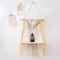 เครื่องตกแต่งฝาผนังแขวนผนังโบฮีเมียนสำหรับห้องนอนเชือกทอศิลปะบนผนัง Macrame เป็นของตกแต่งชั้นวางของในห้องน้ำ