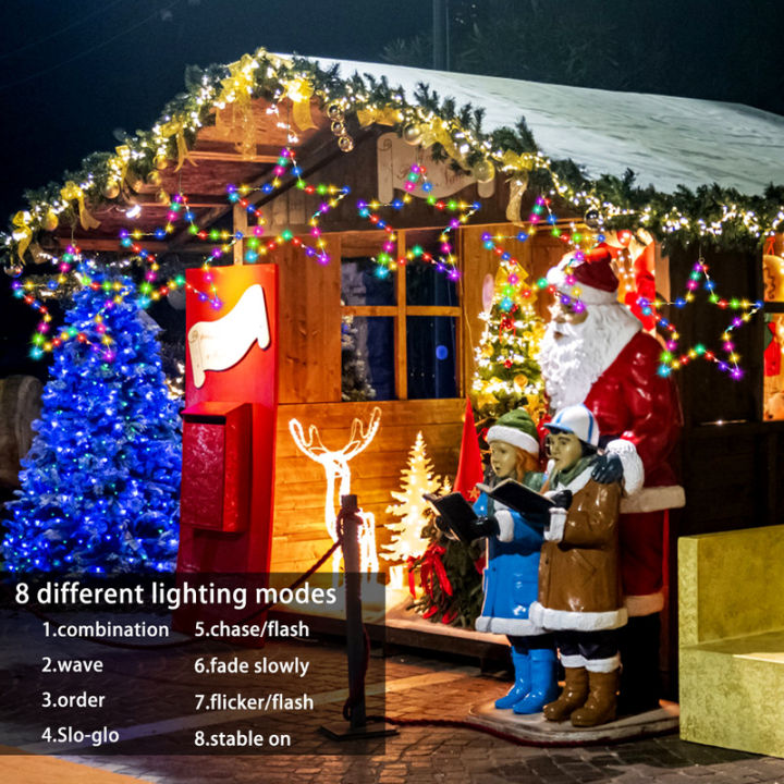 ม่านไฟรูปดาวสำหรับเทศกาลคริสต์มาส-ม่านกันน้ำรูปดาวหลอดไฟพลังงานแบตเตอรี่ดาวจากระยะไกลมี8โหมดให้แสงสว่าง