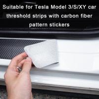 4 Pcs Car Anti-stepping Protection Stickers Car Door Threshold Sill Rear Trunk Guard Plate Protective Strip for Tesla