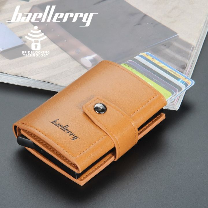 baellerry-กระเป๋าสตางค์สำหรับกระเป๋าใส่บัตรเครดิตแบบ-rfid-คุณภาพสูงเคสกระเป๋าหนังอะลูมิเนียมบางกระเป๋าเงินขนาดเล็กขนาดเล็ก