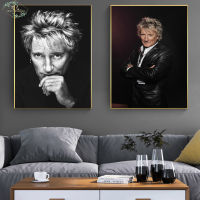 Rod Stewart โปสเตอร์คลาสสิคร็อคสตาร์,ภาพศิลปะบนผนัง,การตกแต่งบ้านภาพจิตรกรรมฝาผนังผ้าใบ,การพิมพ์ผ้าใบ,โปสเตอร์และภาพพิมพ์