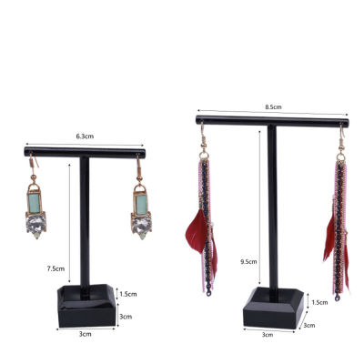2pcs/set Ornament Holder Hanger Rack Bouches Jewelry Stand Case Display Clear Acrylic Black