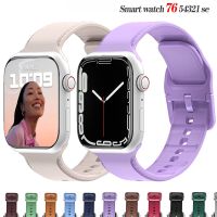 สายซิลิโคนสำหรับสายรัดข้อมือ Apple Watch 7 6 Se 44มม. 42มม. 40มม. 38มม. สายนาฬิกาสมาร์ทวอทช์สำหรับ I Watch Series 7 41มม. 45มม.