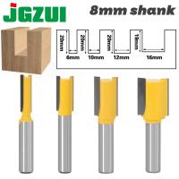 [2023ร้อน] 4ชิ้นตรง/Dado Router Bit - 3/8 "W X20" H -8 "ก้านคัทเตอร์ใช้กับไม้ทังสเตนเราเตอร์คาไบด์เครื่องมือดอกสว่านเจาะไม้