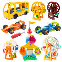 Big Building Blocks Spinning Ferris Wheel Bus Race Cars Compatible Large Bricks Educational Creative Toys Children Kids Gifts