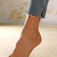 Trendy Summer Round Ankle Big Circle For Women Foot Anklet Bracet Summer Beach Barefoot Sandals Bracelet Ankle on the leg Female