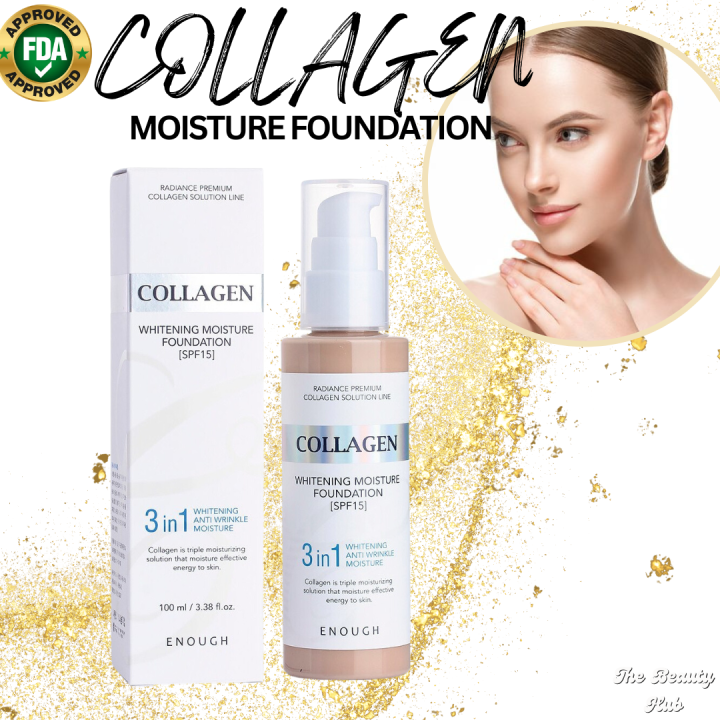 Authentic Collagen Whitening Moisture Foundation Spf15 3 In1 Whitening 