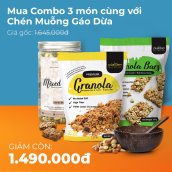 OLABEN Nutrition COMBO 3 loại Granola + Bars + Mixed Nuts + Chén muỗng dừa - Hạt dinh dưỡng - Đẹp da giữ dáng - Ngũ cốc ăn kiêng, giảm cân