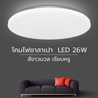 โคมไฟเพดาน LED 26W ทรงซาลาเปา แสงขาว Day Light ติดเพดานสำเร็จรูป LED 26W 220V