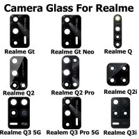 กล้องหลังเดิมสำหรับ Realme Q2 Q3 Q2i Q3i GT Neo Pro 4G 5G ด้านหลังกระจกกล้องถ่ายรูปพร้อมชิ้นส่วนอะไหล่สติกเกอร์กาว