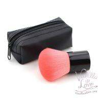 SB51 แปรงคาบูกิ ด้ามสั้น พร้อมกระเป๋า Short kabuki สีดำชมพู