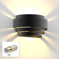 โคมไฟไฟติดผนังในร่มสีขาว/อบอุ่นสำหรับไฟข้างเตียงแบ็คดรอปเป่าลม LED E27 9W ห้องนอนที่เรียบง่ายห้องรับแขกไฟทางเดินบันไดห้องนั่งเล่น