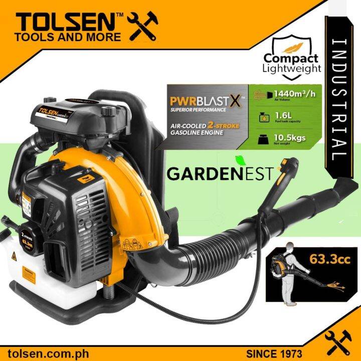 Tolsen Air Cooled 2 Stroke Gasoline Leaf Blower (63.3cc) Backpack Type PWRBLAST 79629 Lazada PH