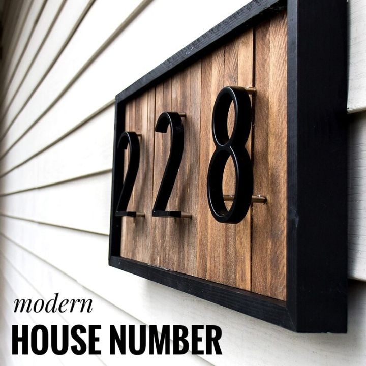 ประตูบ้านสังกะสีอัลลอยสีดำหมายเลขที่อยู่หลักจำนวนประตูบ้านทันสมัยขนาดใหญ่127มม-เครื่องหมายที่อยู่3