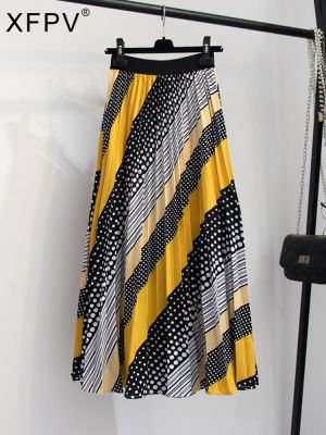 【CC】▫  XFPV 2023 New Fashion  Printing A Waist Pleated Skirt SM1976