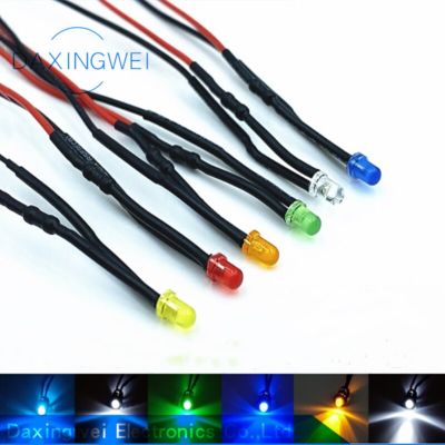 10PCS 3mm LED 5-12V 20cm Pre-wired White Red Green Blue Yellow UV RGB Diode Lamp Decoration Light Emitting Diodes Pre-solderedElectrical Circuitry Par