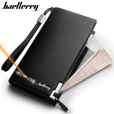 （Layor wallet）  Baellerry Men Wallets Classic Long Style Card Holder Male Purse Quality Zipper Large Capacity Big Brand Luxury Wallet For Men