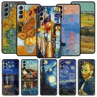 Van Gogh Oil Painting Phone Case For Samsung Galaxy S23 S22 S21 Ultra S20 FE 5G S10 S9 S8 Plus S10E Cover Black Silicone Shell Drawing Painting Suppli