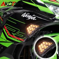 โคมไฟแบบหมุนสัญญาณไฟเลี้ยวด้านหน้าใหม่2023 + สำหรับ Kawasaki ZX-4RR ZX4RR ZX4R ZX6R ZX-6R Ninja 400 650 Ninja650 Ninja400