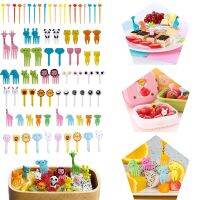 Cute Animal Fruit Fork Plastic Cartoon Food Toothpick Children Mini Food Fruit Fork Childrens Lunch Bento Fork Disposable Fork