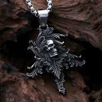 Gothic Demon Pendant Necklace for Men Punk Biker Jewelry