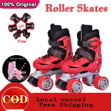 Shop Double Row 4 Wheel Roller Skates With Adjustable Size Oller