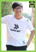 เสื้อคอกลม แบรนด์ Miami bay รุ่น Combat สีขาว