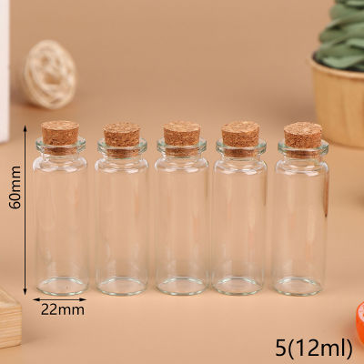 mazalan 5pcs 5/6/8/10/12/15ml Christmas WISH ขวดขวดแก้วตกแต่งขวด