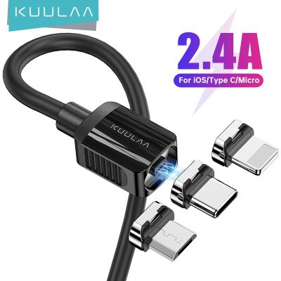 KUULAA สายแม่เหล็ก Type C USB ไมโครสายสำหรับ iPhone แม่เหล็ก USB สาย C สายซิงค์ข้อมูลสายเคเบิ้ลสำหรับ Samsung Xiaomi ชาร์จ USB