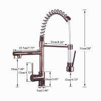 Chrome Spring Kitchen Faucet Pull Down Dual Spouts 360 Swivel Handheld Shower Kitchen Mixer Crane Hot Cold 2 Outlet Spring Taps