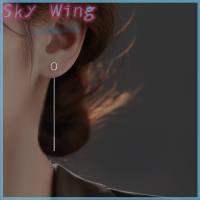 Sky Wing สายต่างหูตัวอักษรสำหรับผู้หญิงอารมณ์ความรู้สึกห่วงโซ่ตัวอักษรห้อยพู่ห้อยต่างหู A-Z ตัวอักษรของขวัญเครื่องประดับที่เรียบง่าย