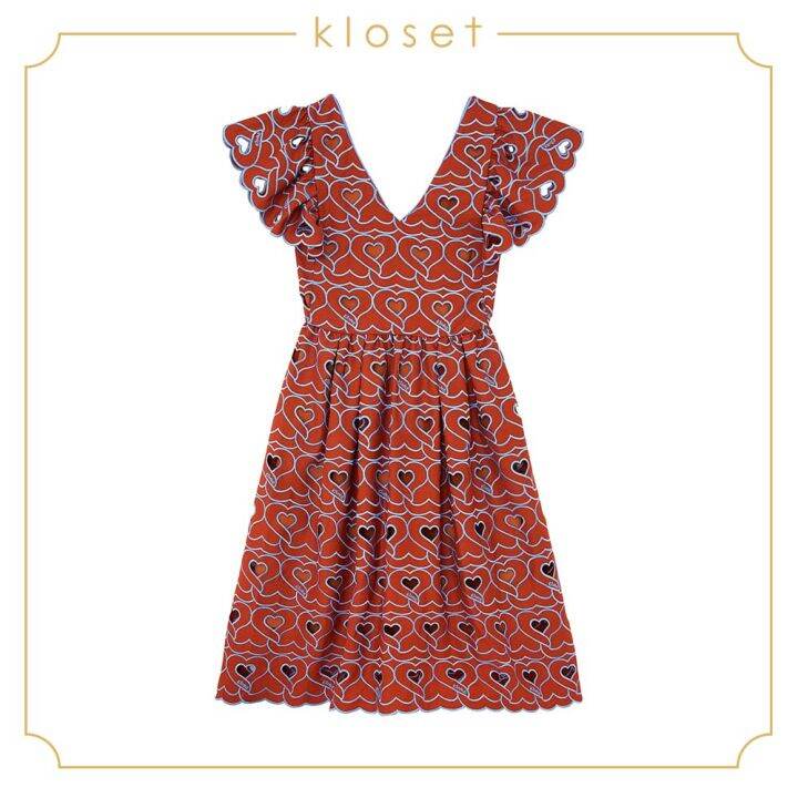 kloset-heart-embroidered-dress-aw19-d006-เสื้อผ้าผู้หญิง-เสื้อผ้าแฟชั่น-เดรสแฟชั่น-เดรสผ้าปัก