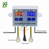 W1088 Dual LED Digital Temperature Sensor Meter Controller Thermostat 12V 24V 220V Aquarium Incubator Thermoregulator