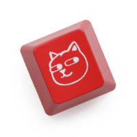 Novelty รองเท้าฟุตบอล Keycaps ABS แกะสลัก Back Lit สีดำสีแดง R1 ESC Doge หัวสุนัขลูกสุนัข