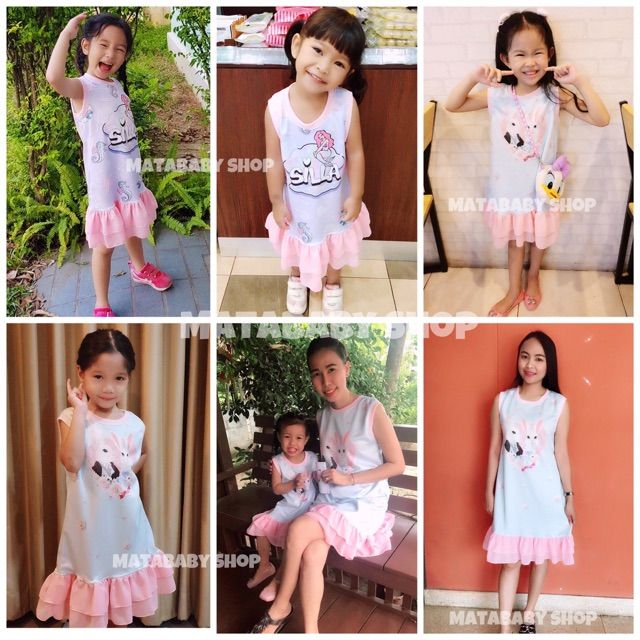 ชุดคู่แม่ลูก-ซื้อแยกได้-เดรสเด็กผู้หญิง-ชุดเด็กผู้หญิง-mother-amp-kids-dress-ราคา-ชุด-silla