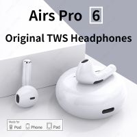 [NEW EXPRESS] NEW Original Air 6 Headphones Fone Bluetooth Earphones Mic Pods In Ear Earbuds sport Headset