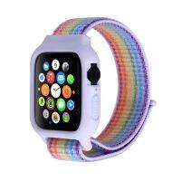 เคสฝาครอบ TPU ใหม่พร้อมสายผ้าไนลอนสำหรับนาฬิกา Apple ขนาด40มม. 44มม. สำหรับ IWatch Series 5 4 3 2 1 38มม. 42มม.