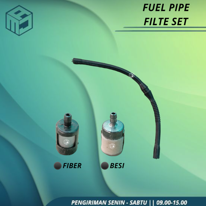 Fuel Pipe & Filter Set Sambungan Pipa lengkap saringan Besi FIber Chain