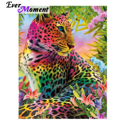 Ever Moment Diamond Painting Colorful Leopard Picture Of Rhinestone Mosaic Full Square Drill Diamond Embroidery Decor ASF1816