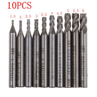 10ชิ้น/ล็อตเหล็กความเร็วสูง1.5-6มิลลิเมตรไฮสปีดก้านตรง4 Flue End Mill ตัด Cnc สว่านชุดเครื่องมือ