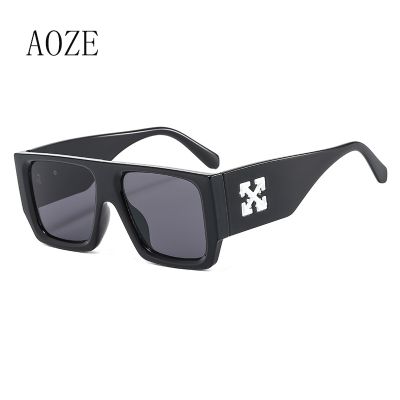 แว่นตาผู้หญิงแบรนด์หรู AOZE 2023แว่นกันแดดทรงเหลี่ยมผู้ชายแบบย้อนยุคสุดหรู UV400คุณภาพสูง UV400